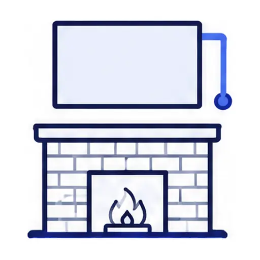 Schematic icon: TV Above a Fireplace