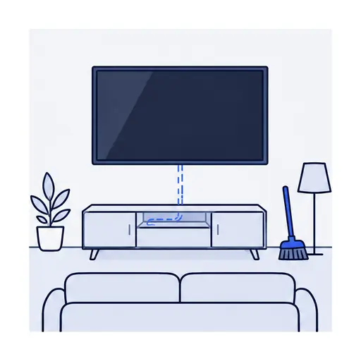Illustration: step 4 — Hang, test, tidy